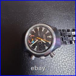 Citizen Chronograph Automatic Watch For Parts or Repair Aftermarket Band Junk