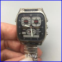 Citizen Jet Boy Watch Men Robot Face Digital Analog BROKEN FOR PARTS OR REPAIR