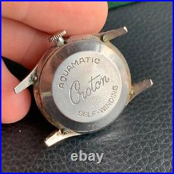 Croton Aquamatic Stainless Clamshell Case Wristwatch Runs PARTS / REPAIR #2