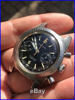 Diver Lator Chronograph Original Working For Parts Repair Dial Watch Vintage