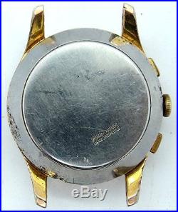 Dreffa Swiss Chronograph watch 18 k gold plated for parts, repair