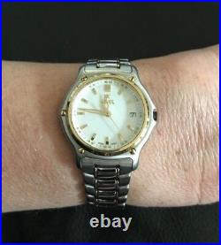Ebel 1911 Steel 18K Gold 32mm Date Quartz Swiss Ladies Watch PARTS or REPAIR