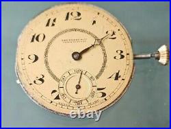 Eberhard & Co Pocket Watch Movement Stem At 3 For Repair Or Parts