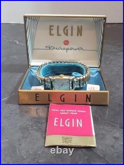 Elgin DuraPower Watch Rgp Bezel Gold Filled Band Parts or Repair