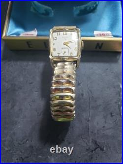 Elgin DuraPower Watch Rgp Bezel Gold Filled Band Parts or Repair