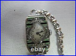 Elgin Watch Antique 14K Gold filled Sapphire Diamonds VINTAGE PARTS REPAIR