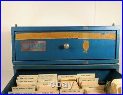 Elgin Watch Repair Kit Cabinet Vintage Blue RARE