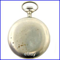 Elgin White Dial Sterling Silver Pocket Watch For Parts Or Repairs