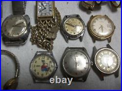Estate Clean Outs 28 Vintage Wrist Watch s Lot Parts and Repair Gold Silver