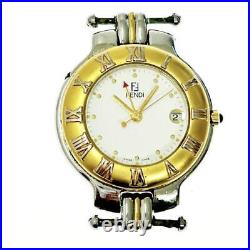 Fendi 920G Gold Plated SS Quartz Men's Watch White Dial, For Parts/Repair