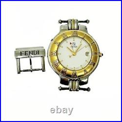 Fendi 920G Gold Plated SS Quartz Men's Watch White Dial, For Parts/Repair