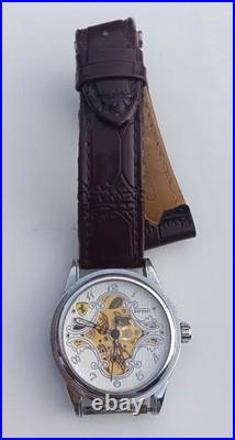 Ferrari Skeleton Automatic Watch Open Heart See Through Case Junk Parts Repair