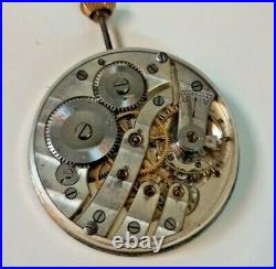 Fine Tavannes Escasany Swiss Stem At 12 Pocket Watch Movement For Repair / Parts