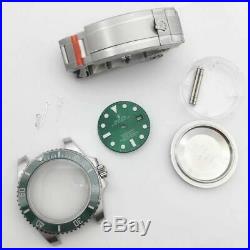 Fit 3135 movement 904L case kit watch repair parts for fix green submariner