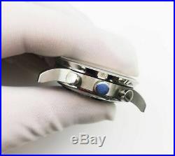 Fit 7750 movement chronograph case kit blue pilot style watch repair parts