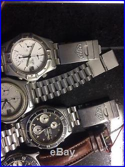 Five HEUER 2000 Chronographs for parts or repair