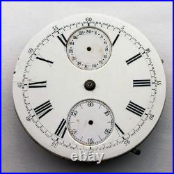 For Part ANTIQUE Pocket Watch Swiss Mechanism Chronographe Repair Enamel Dial For Part ANTIQUE Pocket Watch Swiss Mechanism Chronographe Repair Enamel Dial