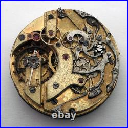 For Part ANTIQUE Pocket Watch Swiss Mechanism Chronographe Repair Enamel Dial