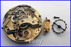 For Part ANTIQUE Pocket Watch Swiss Mechanism Chronographe Repair Enamel Dial
