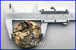 For Part ANTIQUE Pocket Watch Swiss Mechanism Chronographe Repair Enamel Dial
