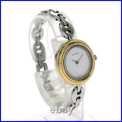 GUCCI 11/12 Change Bezel Watch White Gold Silver Not tested For Parts Or Repair