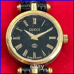 GUCCI Black Vintage Wrist Watch FOR Repair or Parts Missing Buckle Piece