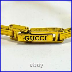 GUCCI Change Bezel 11/12.2 Watch Quartz Gold Navy Blue JUNK For parts/ Repair