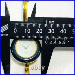 GUCCI Change Bezel 11/12.2 Watch Quartz Gold Navy Blue JUNK For parts/ Repair