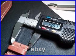Genuine Milus 20/18mm, BROWN/TAN, white stitch, for watch repair