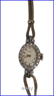 Girard Perregaux Vtg 14k Gold & Diamond Swiss Watch Parts, Scrap, Repair