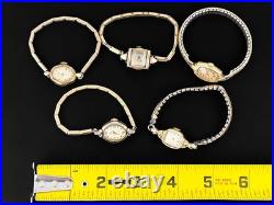 Gold Filled Watch Lot Parts Wear Repair ALL GF Croton Bulova Gruen Elgin 140g