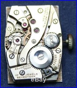 Gruen Precision 119 17J 37mm 14K Gold Filled Art Deco Mens Watch Parts/Repair