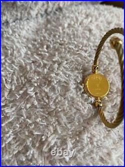 Gucci 2700L 18k Gold Plated Women's Cable Bangle Bracelet Watch Parts/Repair