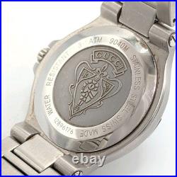 Gucci 9040M Vintage Quartz Men's Watch Black Dial Date FOR PARTS OR REPAIR AS-IS