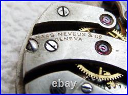 HAAS NEVEUX & Co GENEVE ANTIQUE SWISS WATCH MOVEMENT for REPAIRING & SPARE PARTS