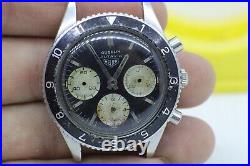 HEUER GUBELIN AUTAVIA Valjoux Cal 72 Watch SS Chrono XXRARE For Parts or Repair