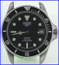 Heuer Vintage Mens 980.033 Diver Black Dial Parts+repairs As-is Project Pre-tag