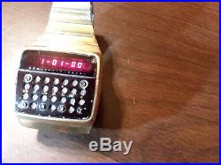 HP-01 Gold Calculator Watch Model 1 Hewlett Packard HP-1 for Parts or Repair