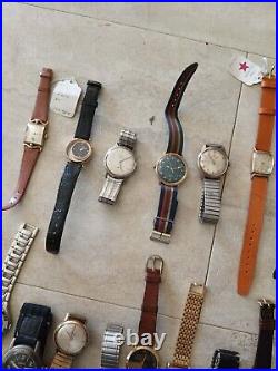 HUGE VINTAGE WATCH LOT FOR REPAIR OR PARTS SOLD AS IS Bulova Hamilton Seiko