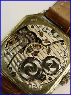 Hamilton 1928 14k 6/0 987f wristwatch for repair