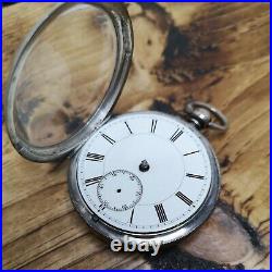 Heavy (153g) Chester Silver Pocket Watch Fusee Movement for Repair (L2)