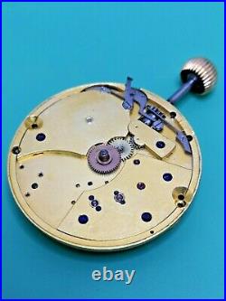 Helical Hairspring Detent Chronometer Pocket Watch Movement, For Repair (P108)