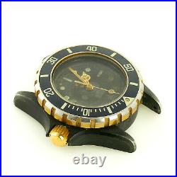 Heuer 1000 2-tone Gold Plated+black Pvd Ladies Watch Head For Parts/repairs