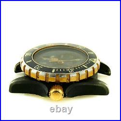 Heuer 1000 2-tone Gold Plated+black Pvd Ladies Watch Head For Parts/repairs