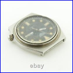 Heuer 1000 980.004/1 Lume Markers Black Dial S. S. Watch Head For Parts / Repairs