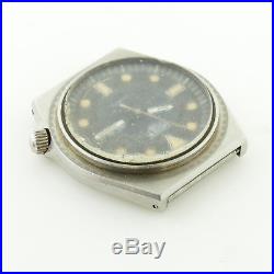 Heuer 1000 980.004/1 Lume Markers Black Dial Stainless Steel Case-parts/repairs