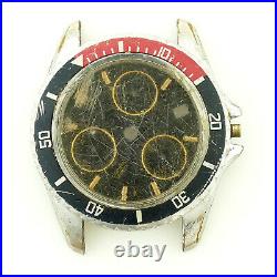 Heuer 1000 Diver Black Dial Chrono Stainless Steel Watch Head For Parts/repairs