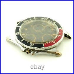 Heuer 1000 Diver Black Dial Chrono Stainless Steel Watch Head For Parts/repairs