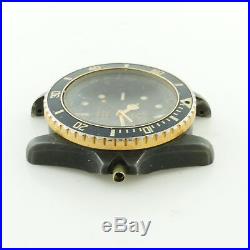 Heuer 1000 Prof Black Dial Black Pvd Stainless Steel Head For Parts Or Repairs