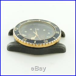 Heuer 1000 Prof Black Dial Black Pvd Stainless Steel Head For Parts Or Repairs